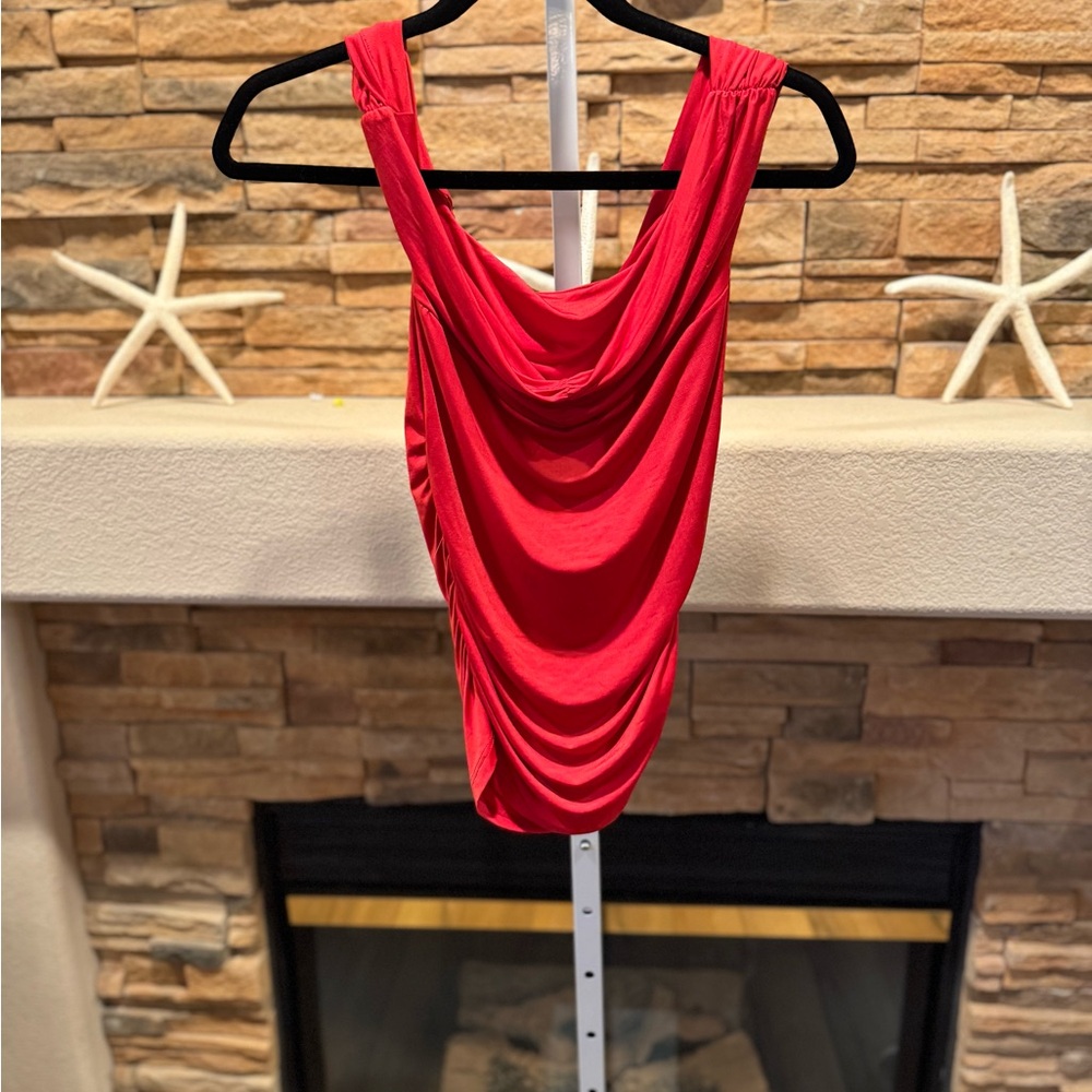 Topshop Vibrant Red Sleeveless Blouse